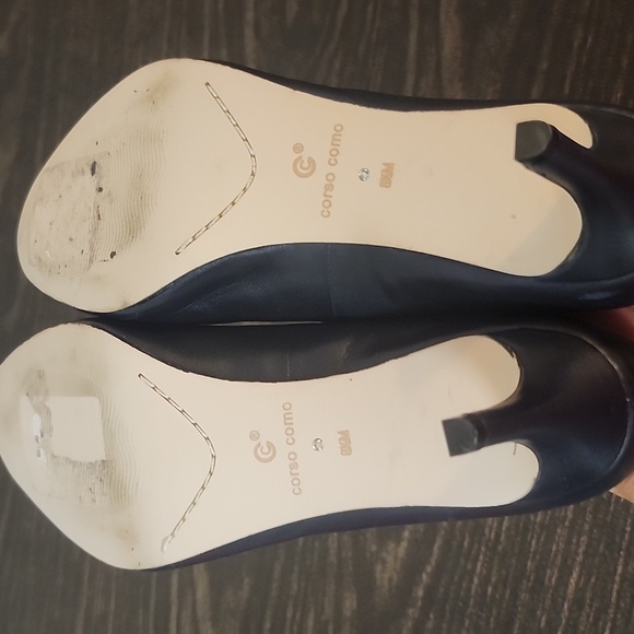 Corso Como Linnden Black Leather Pumps Size 8.5 Heel - Picture 8 of 10